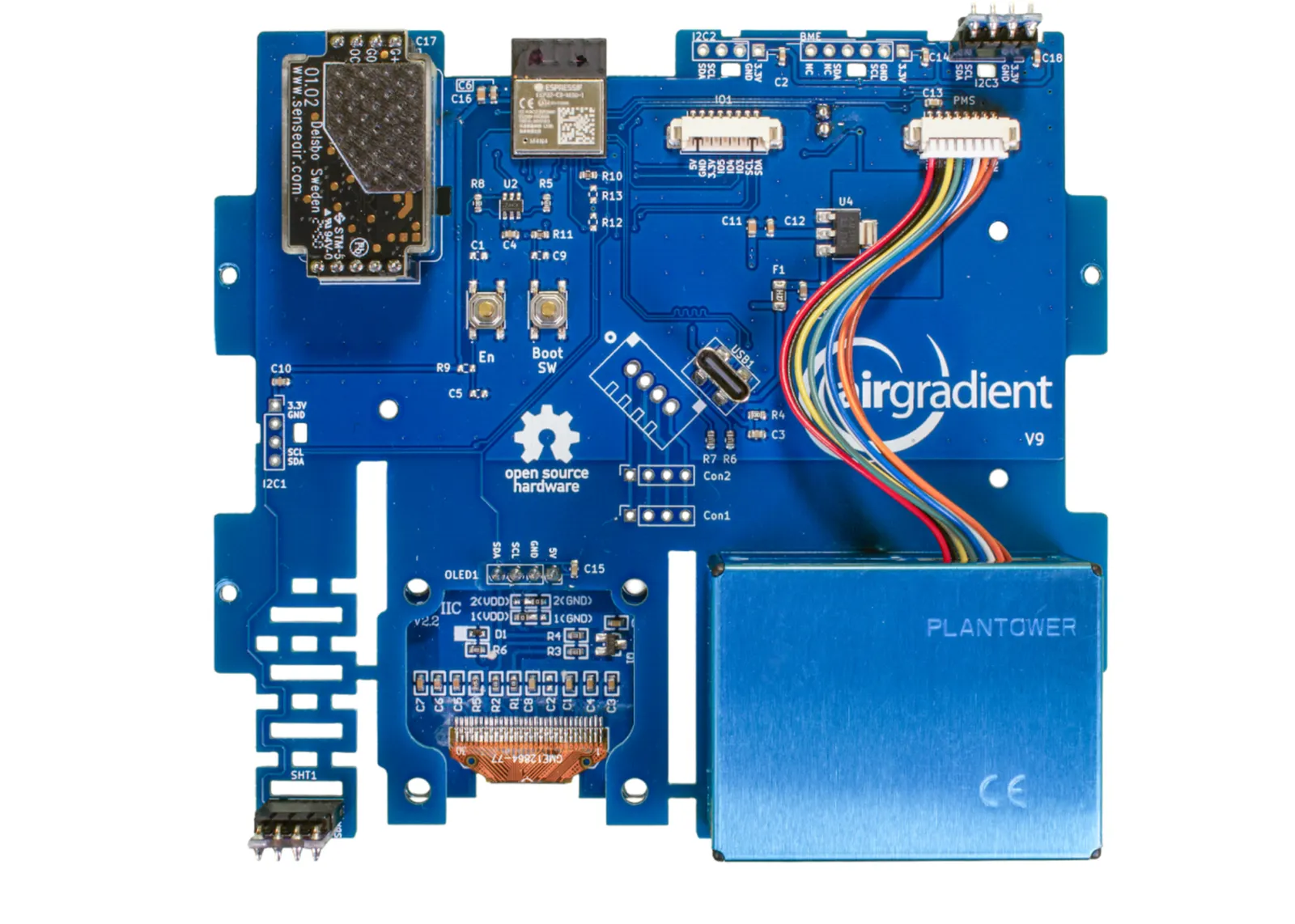 Fully assembled AirGradient ONE PCB