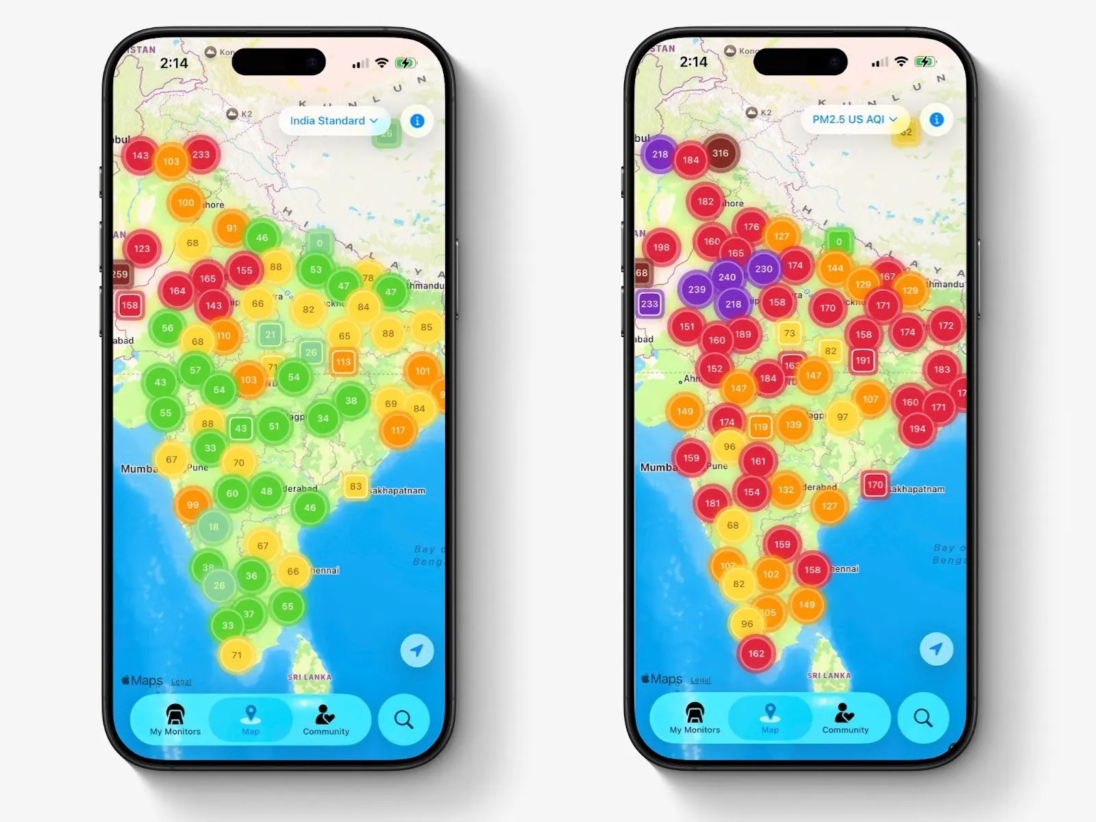 When Red in the US is Green in India - The AQI Disparity Problem