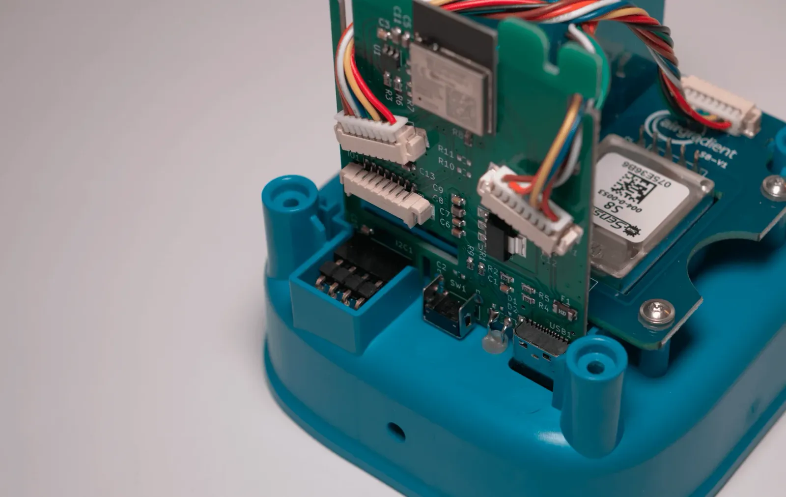 VOC sensor on the AirGradient Open Air (black sensor facing downwards).