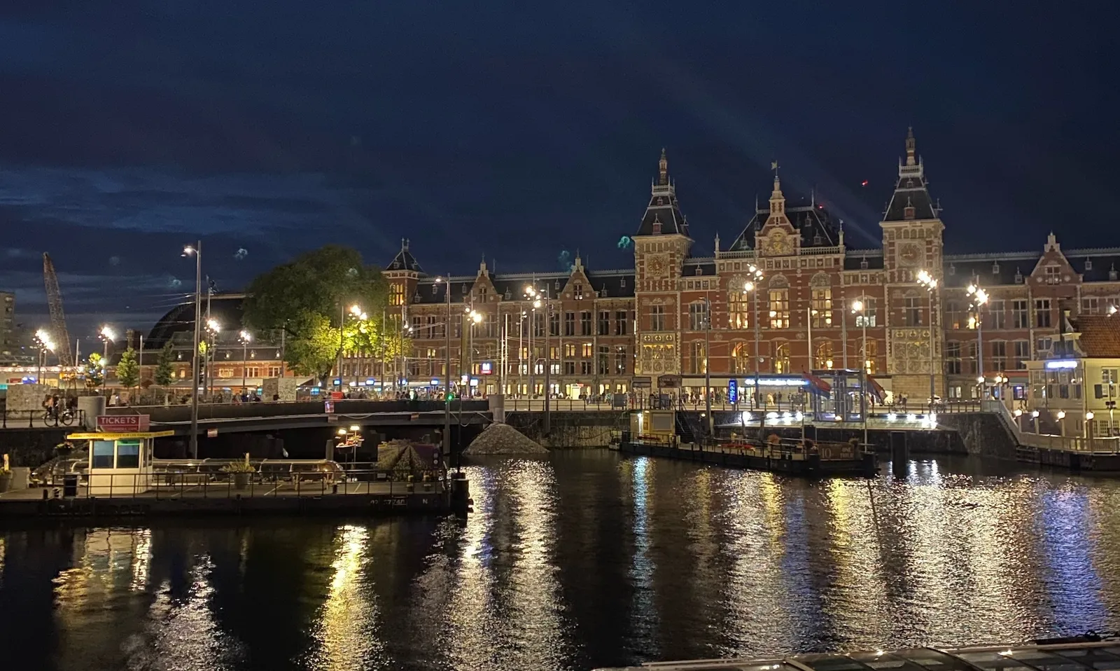 Amsterdam Centraal Station at night