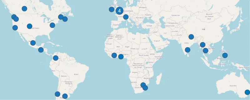 Figure 3: Co-location sites for the performance assessment of the AirGradient OpenAir Monitor.