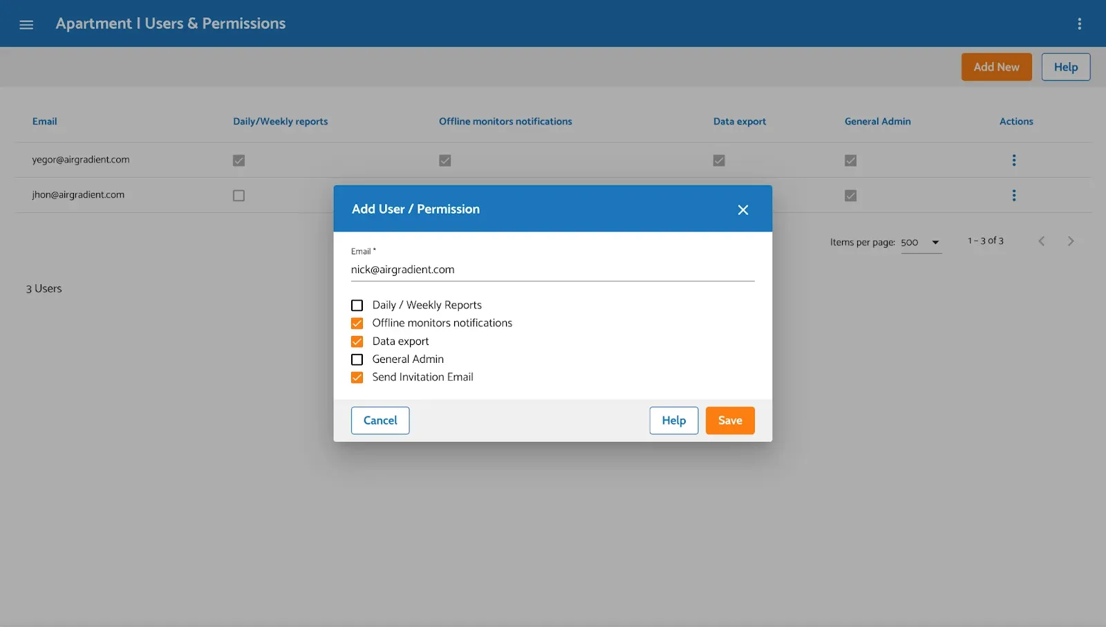 Figure 26: ‘Add User/Permission’ window