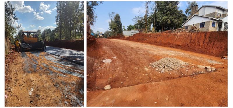 Progress of the road construction process in Kihumo village